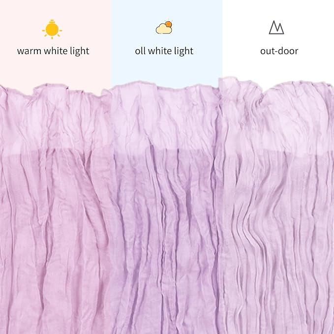 3 Pack Lavender Cheesecloth Table Runner, 17 x 108 inch, Semi Sheer Boho Cheese - Image 7