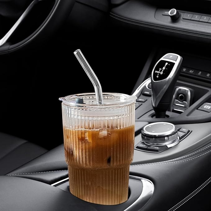 Glass Cups with Lids and Straws – 20oz Glass Tumbler with Straw and Lid - Image 5
