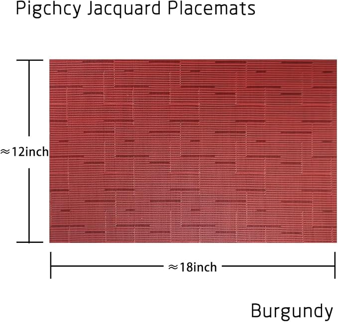 PIGCHCY Placemats, Washable Durable Vinyl Woven Table Mats, Elegant Heat - Image 2