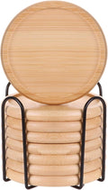 4 Inch Bamboo Drink Coasters Set by Unknown