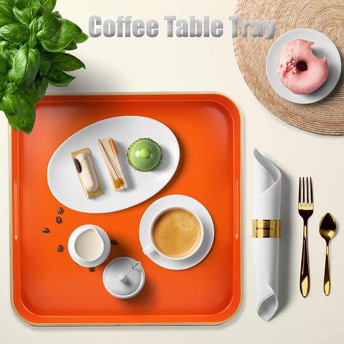 Orange Square Decorative Tray - Image 6