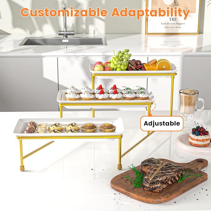 3 Tier Serving Tray, BPA Free Tiered Platter, Sturdy & Stable. - Image 5