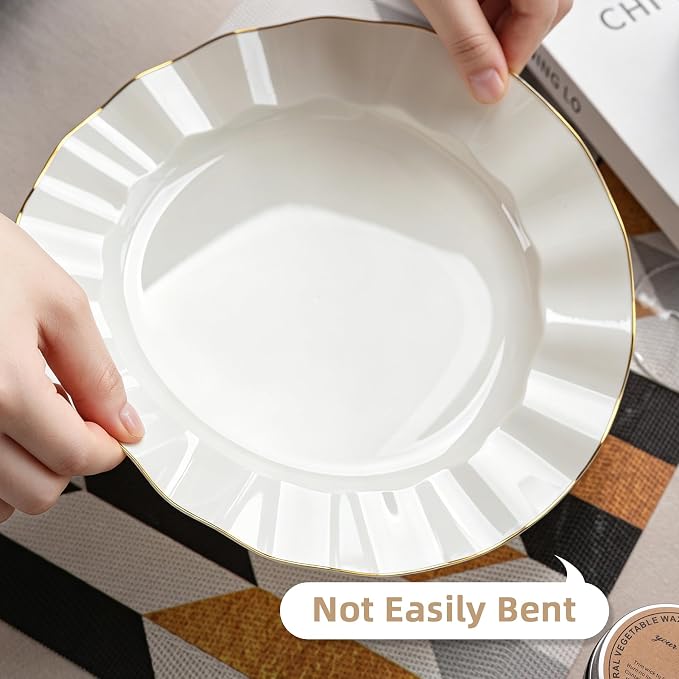 100PCS Ivory Plastic Plates 10 Inch, Wavy Plates - Image 3