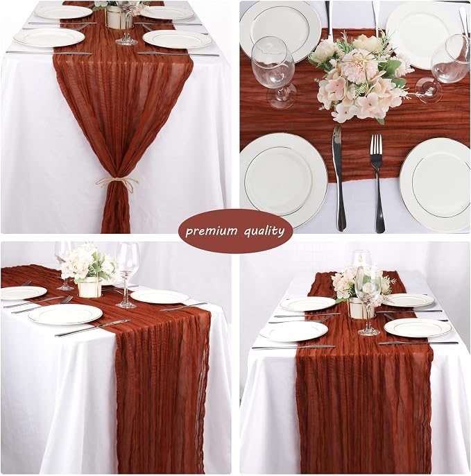 12 Pack 10Ft Cheesecloth Boho Gauze Table Runner - Image 5
