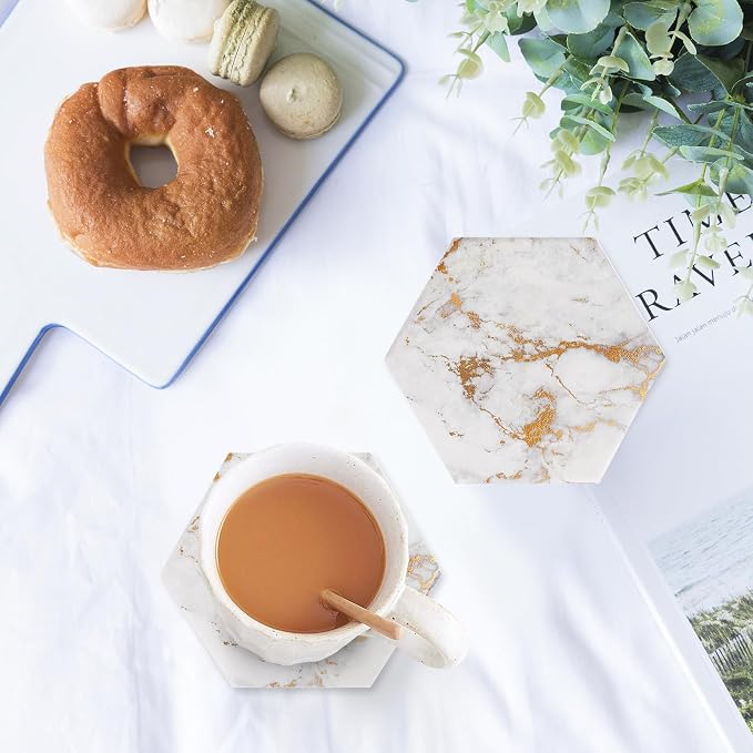 Gold Coasters, Marble Coaster Set - Image 2