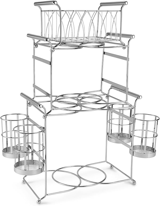 Sorbus Buffet Caddy — 7-Piece Stackable Set Includes Plate, and Silverware - Image 8