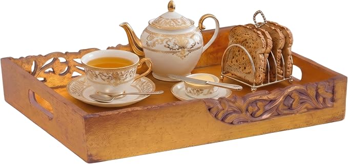 Flourish Mango Wood Serving Tray by MelaArtisans