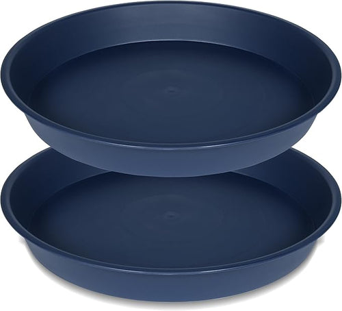 2 Pack of 8 inch Plant Saucer Clear, Heavy Duty Plastic Plant Water Tray 8 inch by Bleuhome