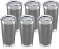 20oz Tumbler Bulk with Lid Stainless Steel Tumblers, 6 Pack | Leak Proof Lid by Unknown