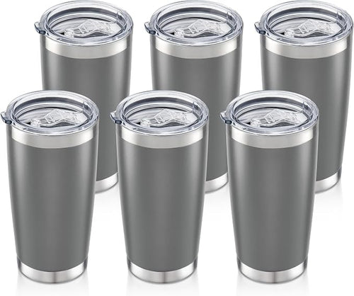 20oz Tumbler Bulk with Lid Stainless Steel Tumblers, 6 Pack | Leak Proof Lid by Unknown
