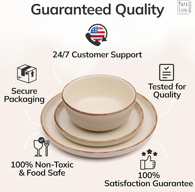 12 Piece Stoneware Dinnerware Set - Image 8