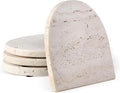 Travertine Coaster Set of 4, Natural Marble Coasters by Koville