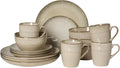 Gibson Elite Jasper 16 Piece Plates and Bowls Reactive Glaze Dishes Stoneware by GibsonHomewares
