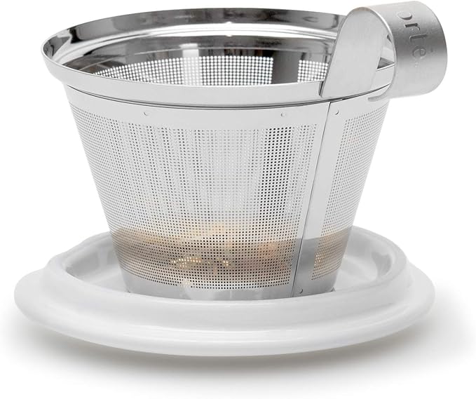 Tea Forte Double-Walled Ceramic Kati Cup, Removable Stainless Steel Infuser - Image 4