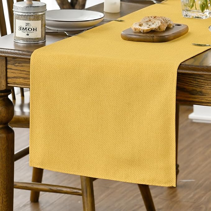 Artoid Mode Yellow Table Runner, Seasonal Summer Fall Washable Kitchen Dining by ArtoidMode