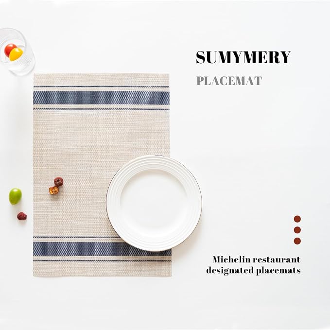 Placemats Set of 4 Vinyl/Plastic Woven Place Mats - Image 5