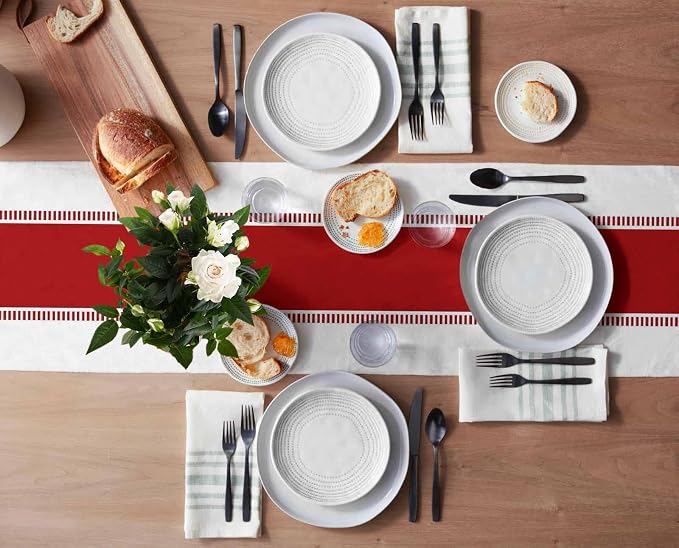Red Stripes Table Runners 108 inches Long, Non Slip Modern Table Runner Dresser - Image 3