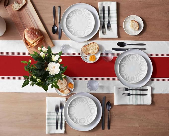 Red Stripes Table Runners, Non Slip Farmhouse Table Runner Dresser Scarves 72 - Image 3
