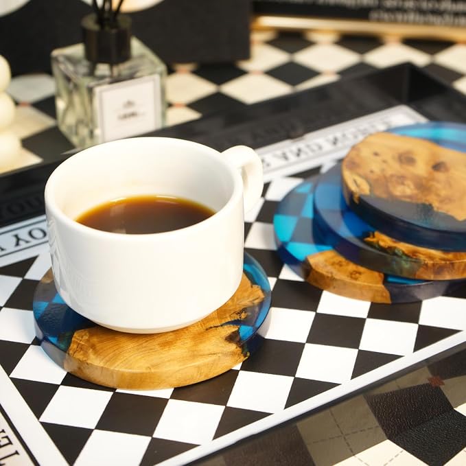 Drink Coaster Set, Wooden Bar Coasters, Resin Coaster - Image 9