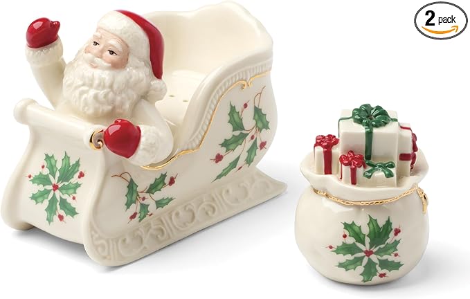Lenox 897754 Holiday Figural Salt & Pepper Set, Christmas Dishes, Festive by Lenox