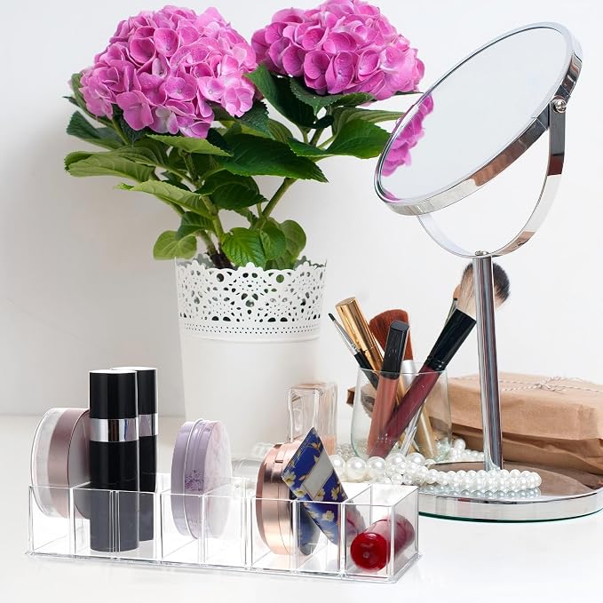 4 Pcs Acrylic Makeup Compact Organizer Detachable 8 Spaces Clear Vanity Drawer - Image 6