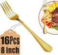 16 Piece Gold Dinner Forks Set, Food-Grade Stainless Steel Silverware Forks by MUTNITT
