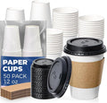 Fit Meal Prep 50 Pack 12 oz Disposable Coffee Cups by FMPBRANDS