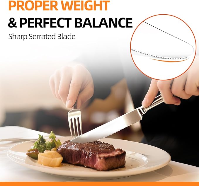 NICE KITCHEN Silverware Set for 8, 40 Piece Heavy Duty Cutlery Set | Mirror - Image 4