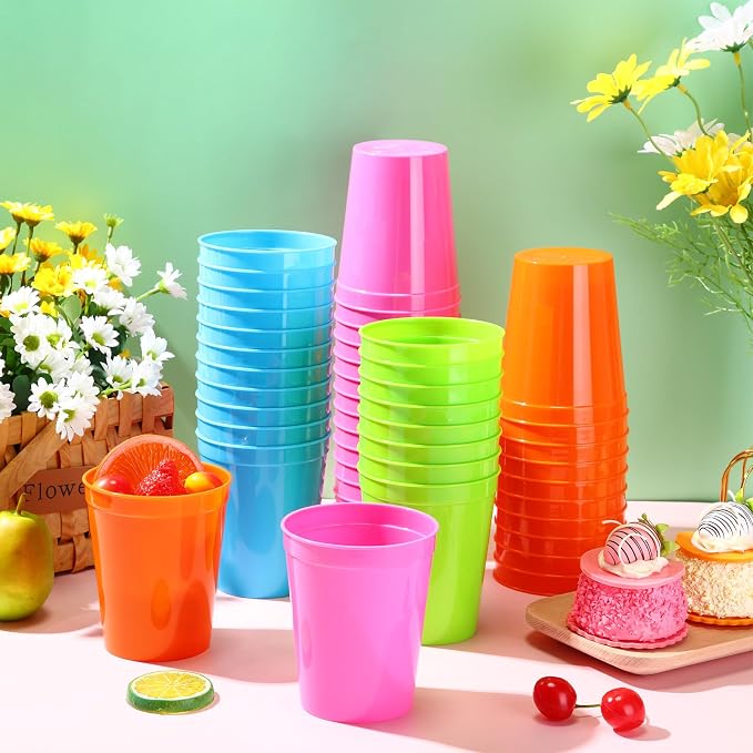 Yungyan 100 Pack 16 oz Stadium Cups Reusable Plastic Cups Blank Drink Stadium - Image 6