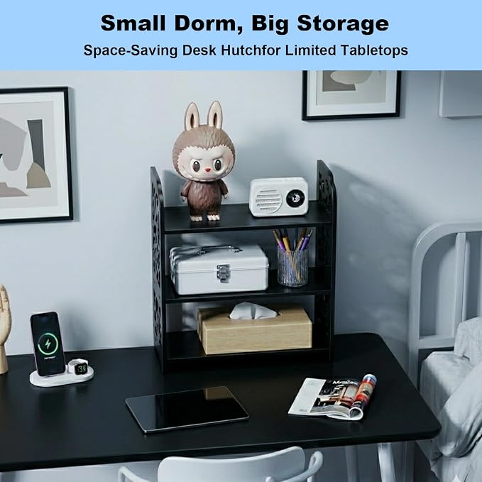 YGYQZ Adjustable Desktop Shelf Organizer, 3-Tier Expandable Desk Shelf - Image 5