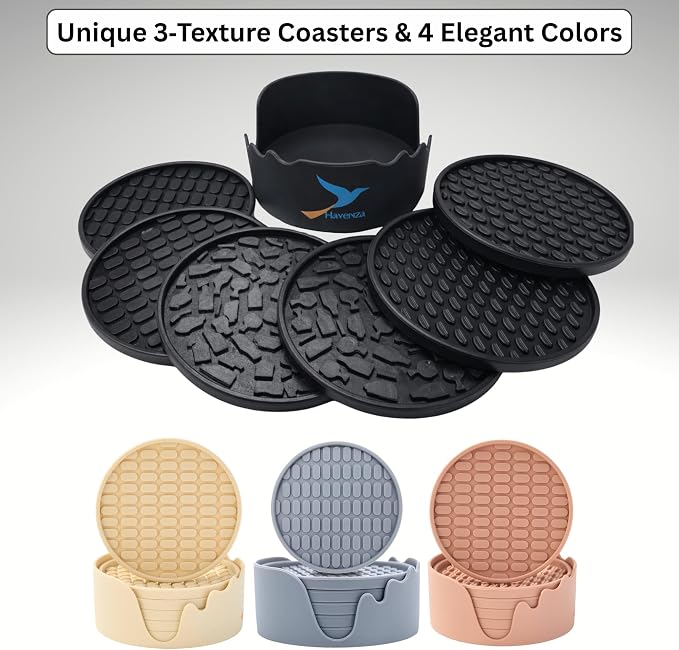 Soft, Shockproof & Safe – Unique 3‑Style Silicone Rubber Coasters Set - Image 9