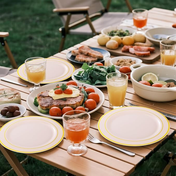 GATHER 350PCS Pink Plastic Plates - Image 9