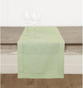 Solino Home 100% Pure Linen Table Runner Sage Green Hemstitch, 14 x 120 in | by SolinoHome