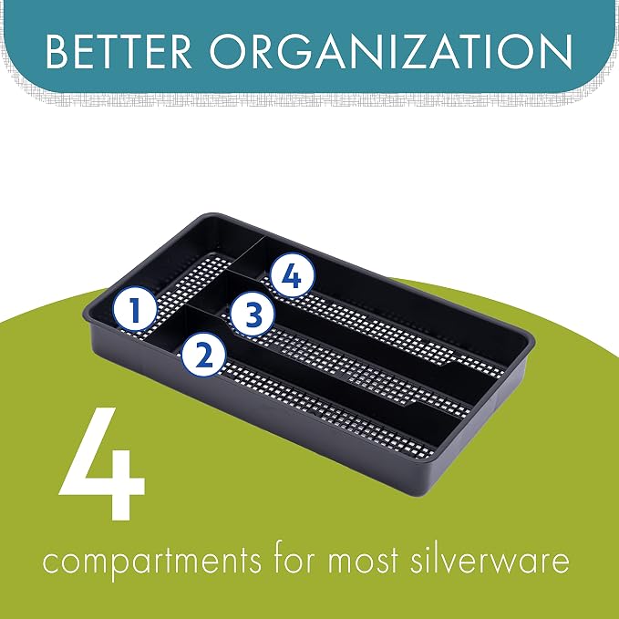 Dial Industries Small Utensil Silverware Kitchen Drawer Organizer, spoons and - Image 3