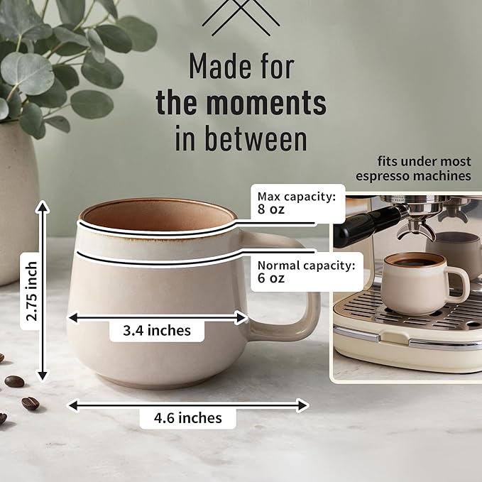 Ava Nord Small Stoneware Ceramic Coffee Mugs Set of 4-6 oz - Image 2