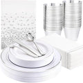 GATHER 176PCS Silver Plastic Plates by Gather