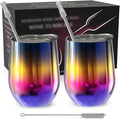 CHILLOUT LIFE 12 oz Stainless Steel Wine Tumblers 2 Pack by CHILLOUTLIFE