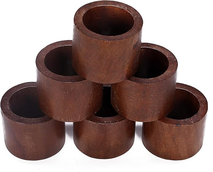 Handcrafted Wood Napkin Rings Set, Wood Napkin Holders, 2 Inch, Hand Made by - Image 3