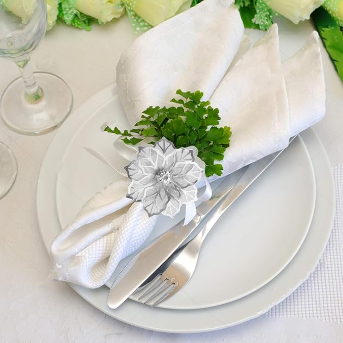 Picowe Set of 12 Alloy Napkin Rings - Image 4