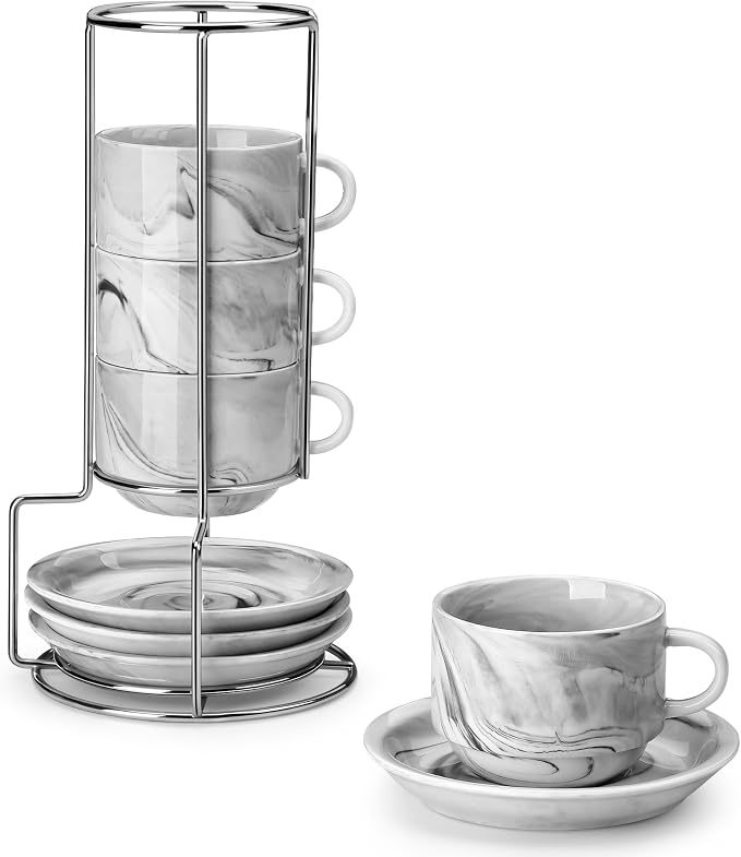 MALACASA 8 OZ Porcelain Espresso Cups by MALACASA