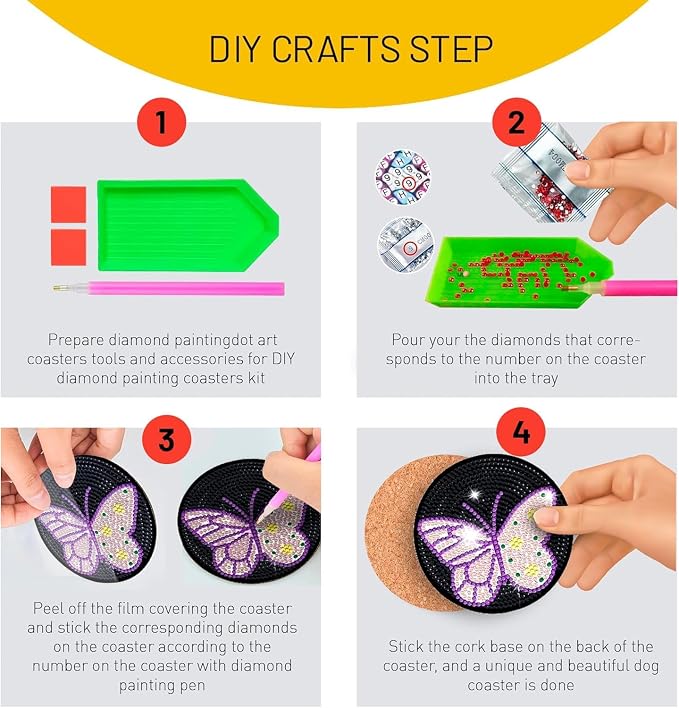 6 Pcs Butterfly Shaped Diamond Painting Kits, Diamond Painting Kits - Image 7