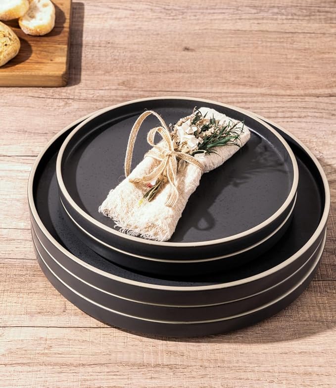 LERATIO Ceramic Dinner Plates Set of 6, 10.25 inch Large ceramic plates | - Image 6