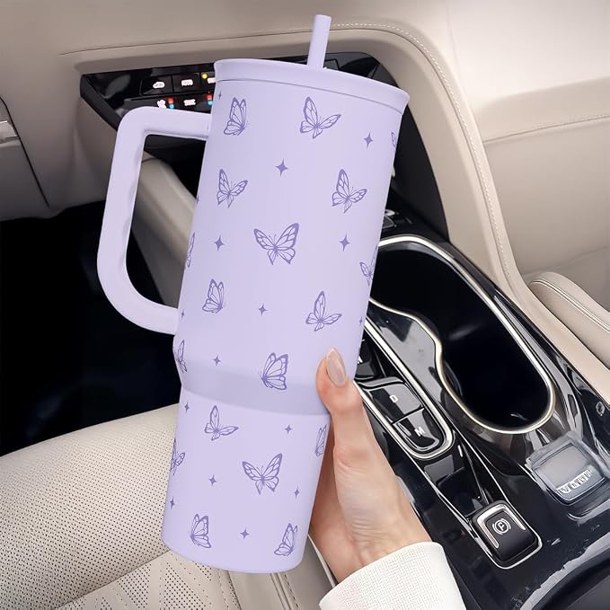 Butterfly Gifts for Women, Stainless Steel Insulated Coffee Travel Mug Cup - Image 6