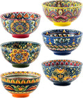 Henten Home Ceramic 5 oz Dipping Bowls, Boho Sauce Bowl Set of 6, Colorful by HentenHome