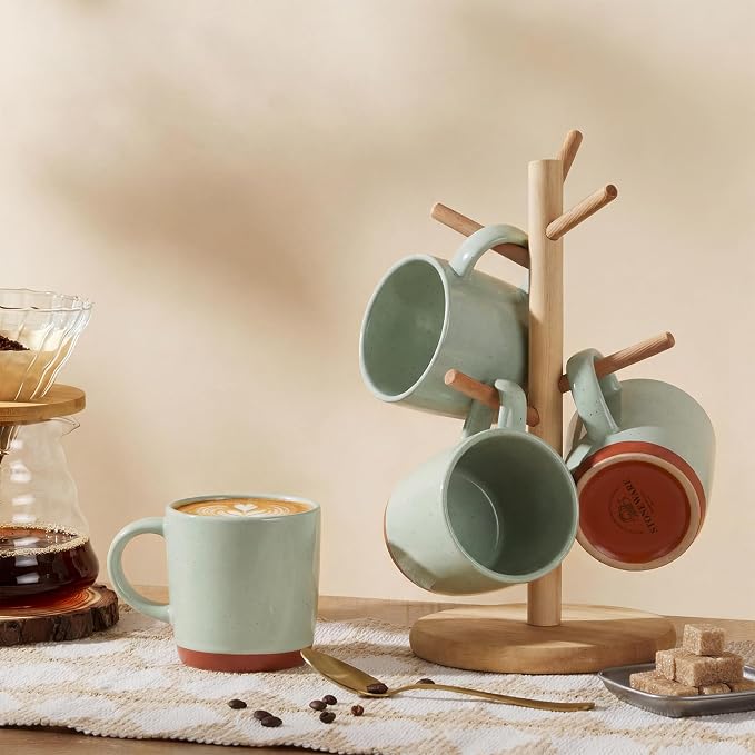 E-far Ceramic Coffee Mug Set of 4, 12oz Stoneware Coffee Cup - Image 8