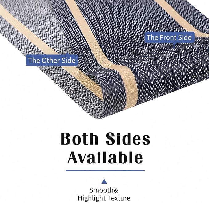 FAVE Navy Blue Table Runner Woven - Image 5