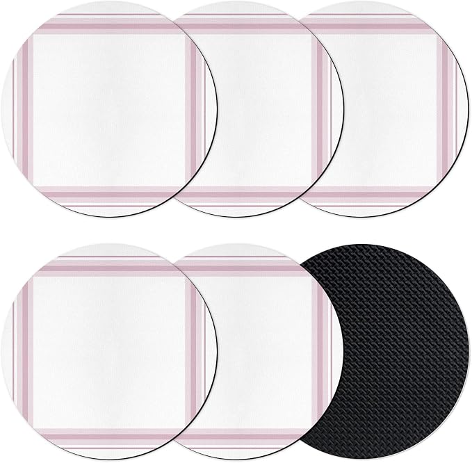 Coasters Set of 6, Modern Minimalist Styles Round Drink Coasters by Unknown