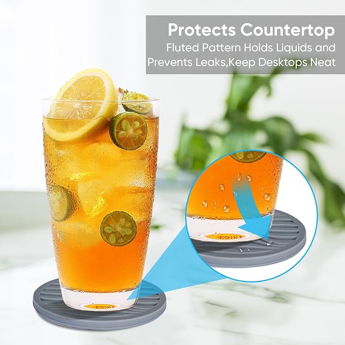 6Pcs Rubber Coasters for Drink - Image 4