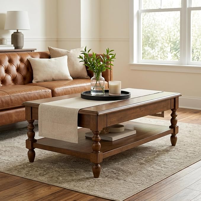 Solino Home 100% Pure Linen Table Runner Natural Woven, Fete 14 x 48 in | Table - Image 4