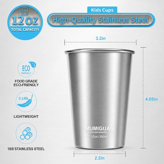 Stainless Steel Cups for Kids 12oz/350ml, Stainless Steel Tumbler | Kids Cups - Image 2